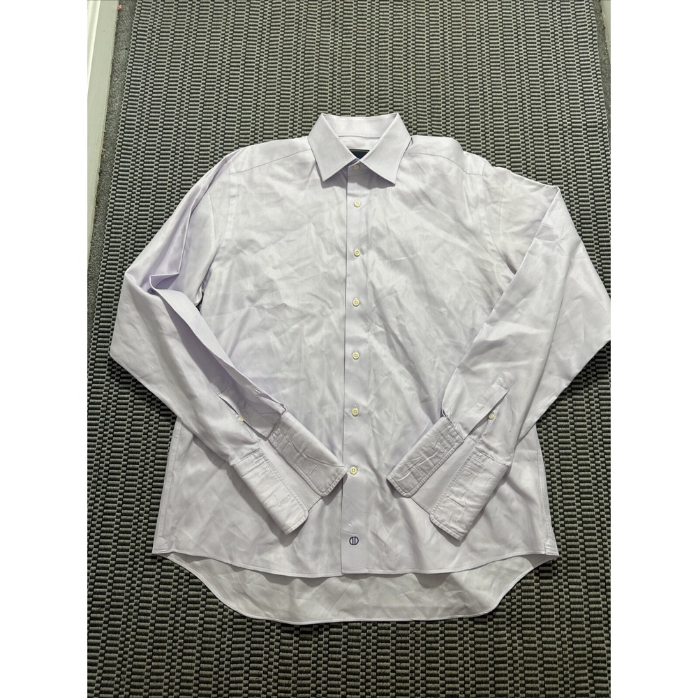 David Donahue purple french cuff dress shirt men sz 16.5 all cotton